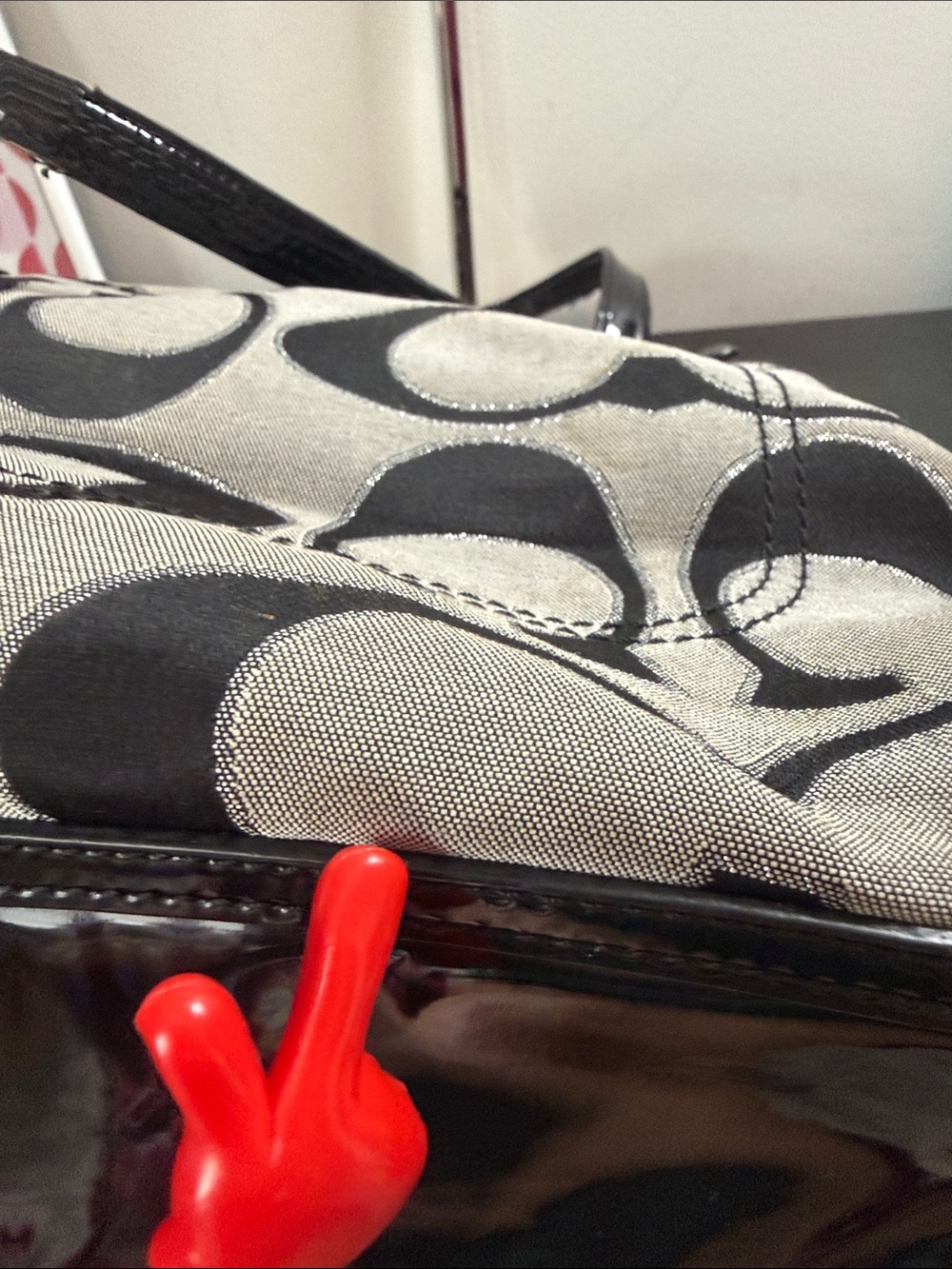 Coach Poppy Signature Metallic Hallie Tote - Picture 10 of 17